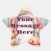 Aquarellfarben-Regenbogen-Bliss-Party Stern-Aufkleber (Vorderseite)