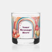 Aquarellfarben-Regenbogen-Bliss-Party Whiskyglas (Vorderseite)