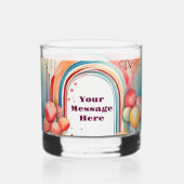 Aquarellfarben-Regenbogen-Bliss-Party Whiskyglas (Rückseite)