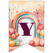 Aquarellfarben-Regenbogen-Bliss-Party Wimpelkette (Erste Fahne)