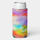 Aquarellfarben - Regenbogenfarben Personalisiert A Selters Dosenkühler (Seltzer Rückseite)
