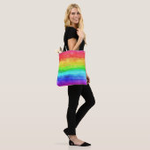 Aquarellfarben Regenbogenstreifen Design Totbeutel Tasche (Am Model)