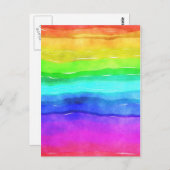 Aquarellfarben Regenbogenstreifen Hintergrund Postkarte (Vorne/Hinten)