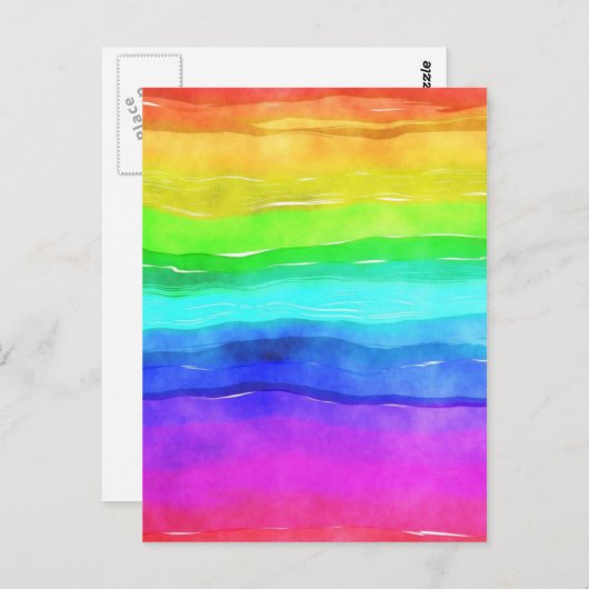 Aquarellfarben Regenbogenstreifen Hintergrund Postkarte (Vorne/Hinten)