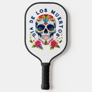 Aquarellfarben Retro Sugar Skull Dea De Los Muerto Pickleball Schläger