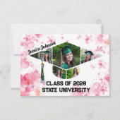 Aquarellfarben Rosa Abschluss Blumenbilder Collage Dankeskarte (Vorderseite)