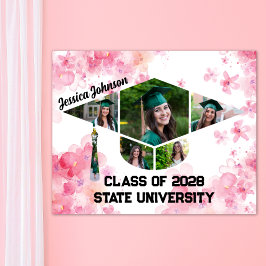 Aquarellfarben Rosa Abschluss Blumenbilder Collage Poster