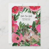 Aquarellfarben Rosa Anemone Hochzeitssemble Foto Save The Date (Vorderseite)