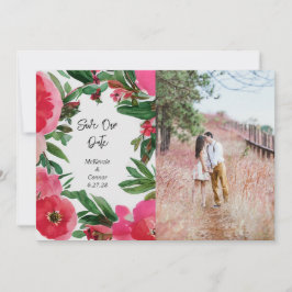 Aquarellfarben Rosa Anemone Hochzeitssemble Foto Save The Date