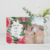 Aquarellfarben Rosa Anemone Hochzeitssemble Foto Save The Date (Stehend Vorderseite)