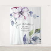 Aquarellfarben Rosa Apfelblütenblüte Wandteppich (Vorderseite)