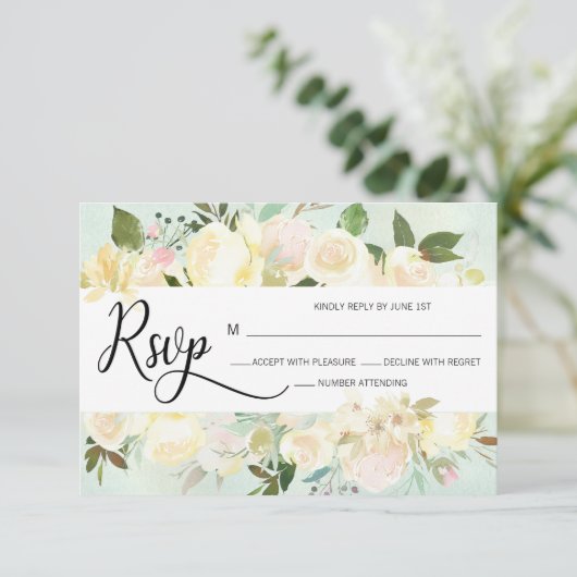 Aquarellfarben Rosa Beige Blumenzange RSVP (Stehend Vorderseite)