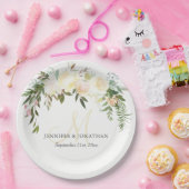 Aquarellfarben Rosa Beige Elfenbeinwüstenhochzeit Pappteller (Party)