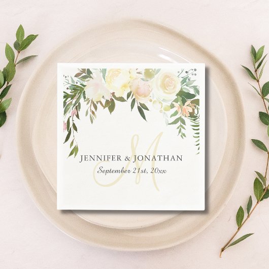 Aquarellfarben Rosa Beige Elfenbeinwüstenhochzeit Serviette