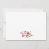 Aquarellfarben Rosa Bläserblauer Streifen Hochzeit Dankeskarte (Rückseite)