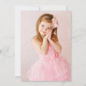 Aquarellfarben Rosa Bläsergoldfarben Erstes kommun Einladung (Rückseite)