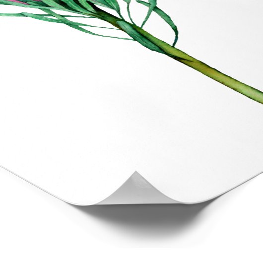 Aquarellfarben Rosa Bläserkunst Poster (Ecke)