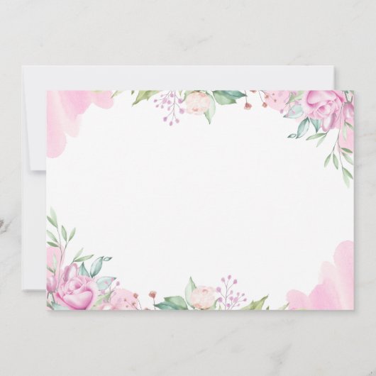 Aquarellfarben Rosa Bläserntes Foto der heiligen K Einladung (Rückseite)