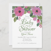 Aquarellfarben Rosa Bläsertütenduschkarte Einladung (Vorderseite)