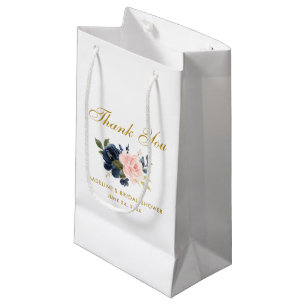 Aquarellfarben Rosa Blau Bläsergoldfarben Brautpar Kleine Geschenktüte