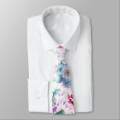 Aquarellfarben, rosa, blaue Blumen. Krawatte (Gebunden)