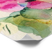 Aquarellfarben Rosa Blume Bouquet Poster (Ecke)