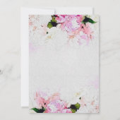 Aquarellfarben Rosa Blume Brautparty Einladung (Rückseite)