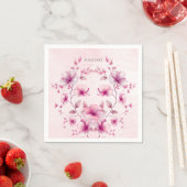 Aquarellfarben Rosa Blume Napkins Serviette (Beispiel)