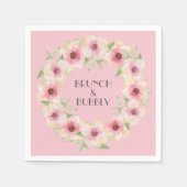 Aquarellfarben Rosa Blume Napkins Serviette (Vorderseite)