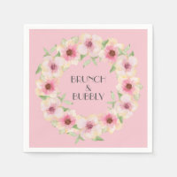 Aquarellfarben Rosa Blume Napkins