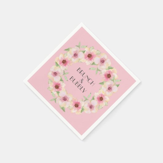 Aquarellfarben Rosa Blume Napkins Serviette (Ecke)