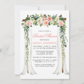 Aquarellfarben Rosa Blumenkanopie Brautparty Einladung (Vorderseite)