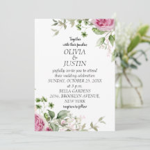 Aquarellfarben Rosa Blumenrahmen Hochzeit