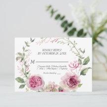 Aquarellfarben Rosa Blumenrahmen Hochzeit