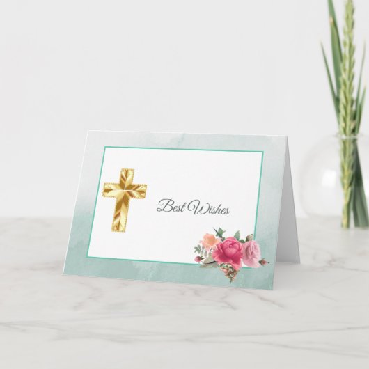 Aquarellfarben Rosa Blumenrose Bouquet Bestätigung Karte (Vorderseite)