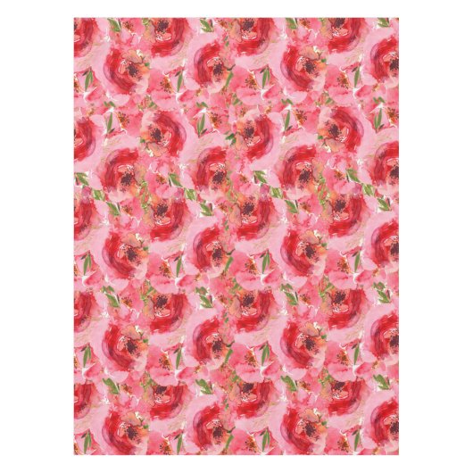 Aquarellfarben Rosa Blumentablette Tischdecke (Vorderseite)