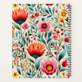 Aquarellfarben Rosa Blumenwalzplaner Hardcover Planer (Rückseite)