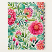 Aquarellfarben Rosa Blumenwalzplaner Hardcover Planer (Rückseite)