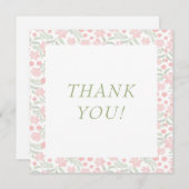 Aquarellfarben Rosa Blumenzehen Danke Karte (Vorne/Hinten)