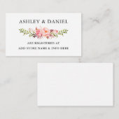 Aquarellfarben Rosa Blumenzellenregister Begleitkarte (Vorne/Hinten)