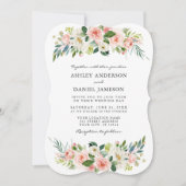 Aquarellfarben Rosa Blush Bloral Elegantes Ambient Einladung (Vorderseite)