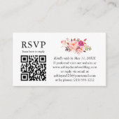 Aquarellfarben Rosa Blush Bloral Wedding QR UAWG Begleitkarte (Vorderseite)