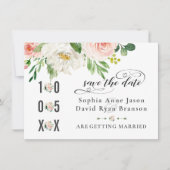Aquarellfarben Rosa Blush Blume Hochzeitsschrift Save The Date (Vorderseite)