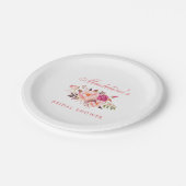 Aquarellfarben Rosa Blush Brautparty Pappteller (Schrägansicht)