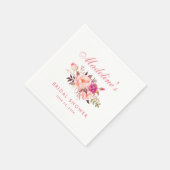 Aquarellfarben Rosa Blush Brautparty Serviette (Ecke)