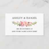 Aquarellfarben Rosa Blush Floral Wedding Registry Begleitkarte (Vorderseite)