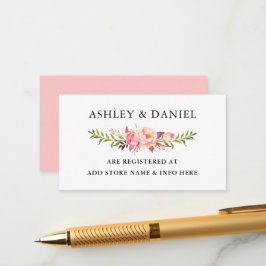 Aquarellfarben Rosa Blush Floral Wedding Registry Begleitkarte