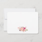 Aquarellfarben Rosa Blush Gold Hochzeit RSVP (Rückseite)