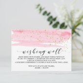 Aquarellfarben Rosa Blush & Gold Hochzeit wünschen Begleitkarte (Stehend Vorderseite)