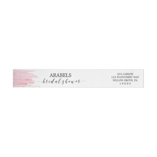 Aquarellfarben Rosa Blush & Gold Sparkone Brautpar (Person)